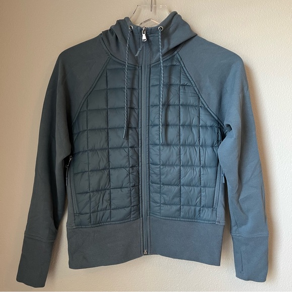 Old Navy Active Light Blue Puffer Hoodie Jacket Size XS Petite - Picture 1 of 6
